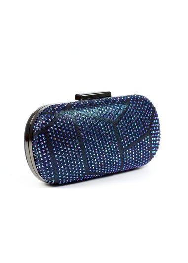 Lunar Francie Navy Gemstone Clutch Bag