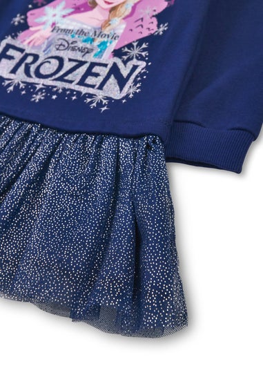 Disney Frozen Front Print Blue Dress (2-8 Years)