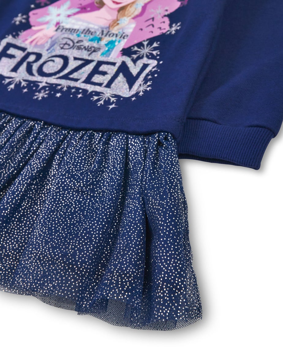 Vanilla Underground Disney Frozen Front Print Blue Dress (2-8 Years)