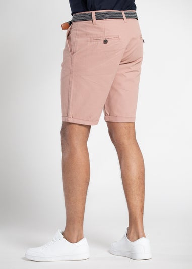 Tokyo Laundry Pink Cotton Belted Chino Shorts