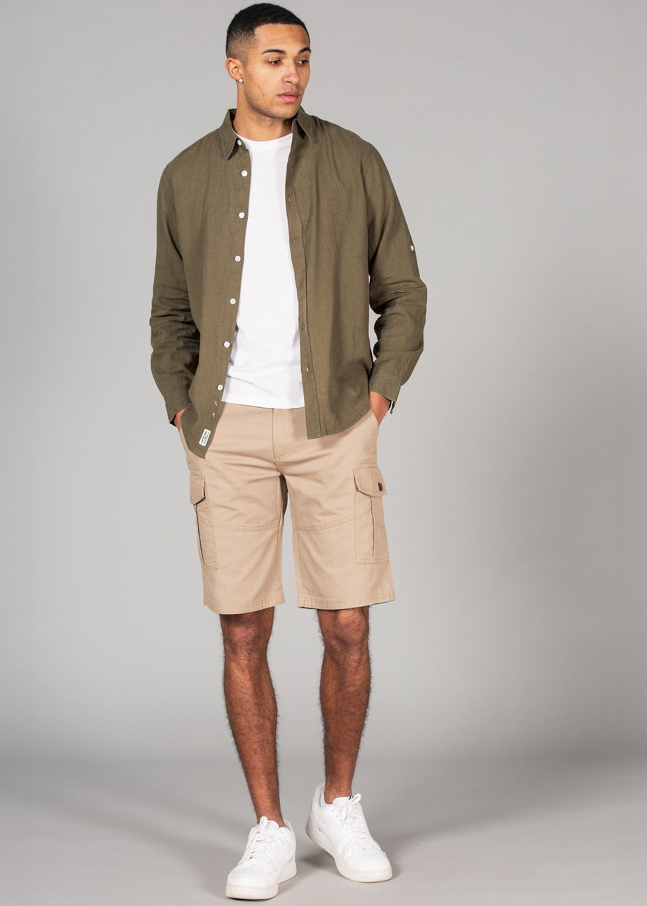 Tokyo Laundry Stone Cotton Cargo Style Short With Pockets