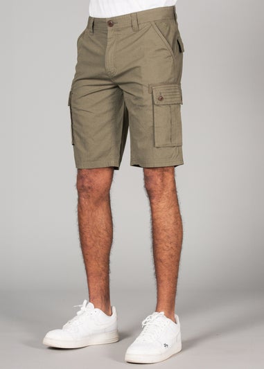 Tokyo Laundry Olive Cotton Cargo Style Short With Pockets