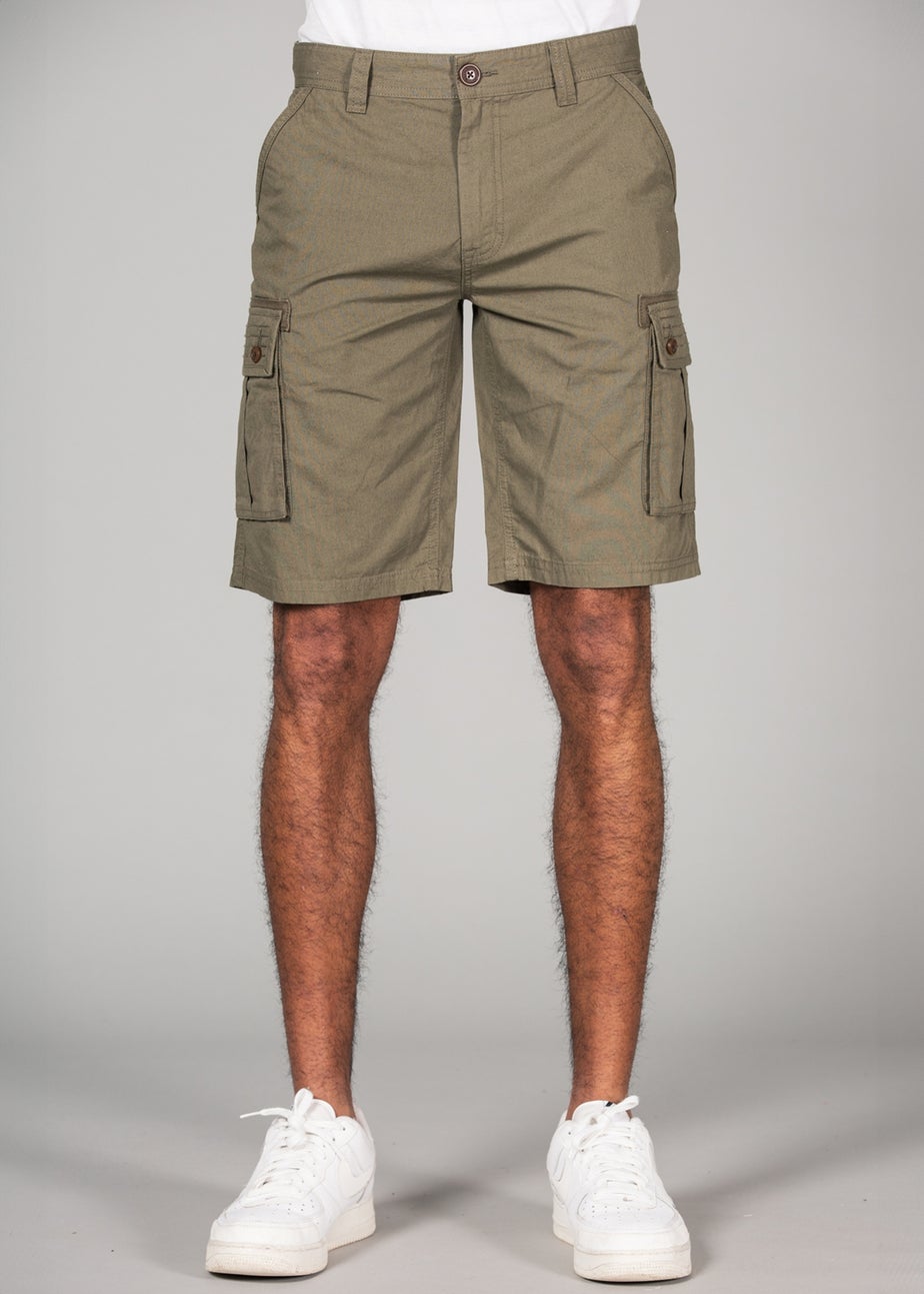 Tokyo Laundry Olive Cotton Cargo Style Short With Pockets
