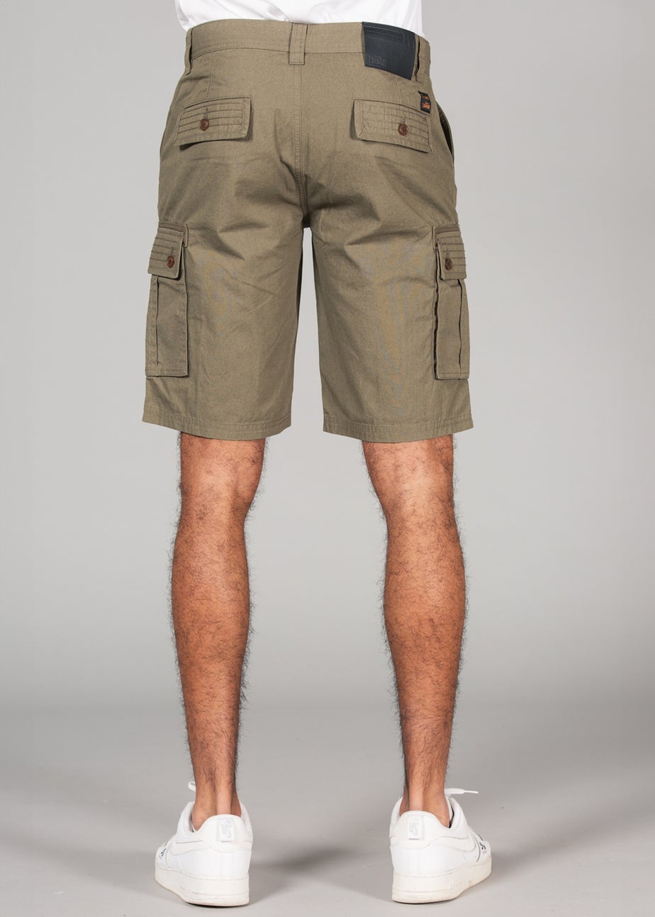Tokyo Laundry Olive Cotton Cargo Style Short With Pockets