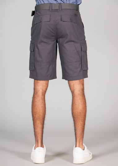 Tokyo Laundry Grey Cotton Ripstop Cargo Shorts
