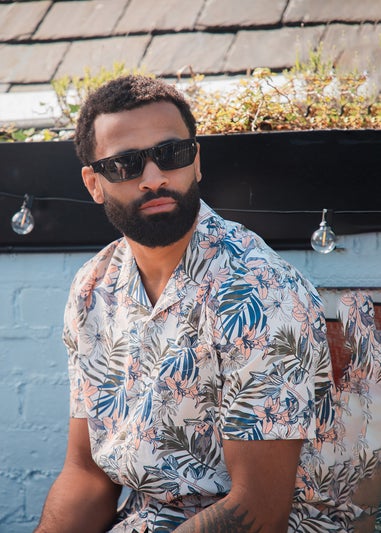 Tokyo Laundry Cream Cotton Printed Poplin Short Sleeve Shirt