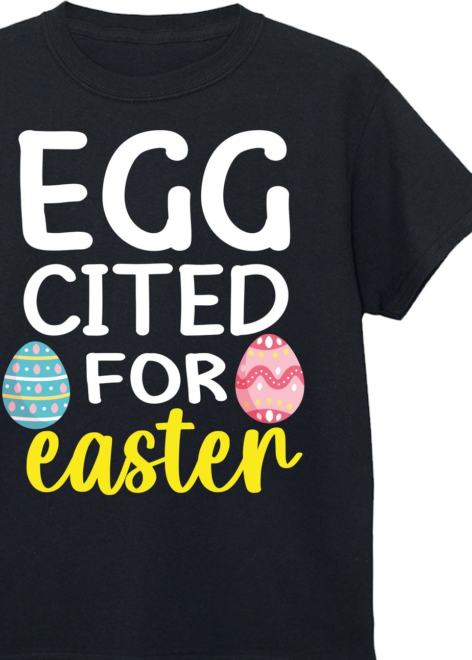 Brands In Eggcited For Easter Kids Black Graphic T-Shirt (3-13 Years)