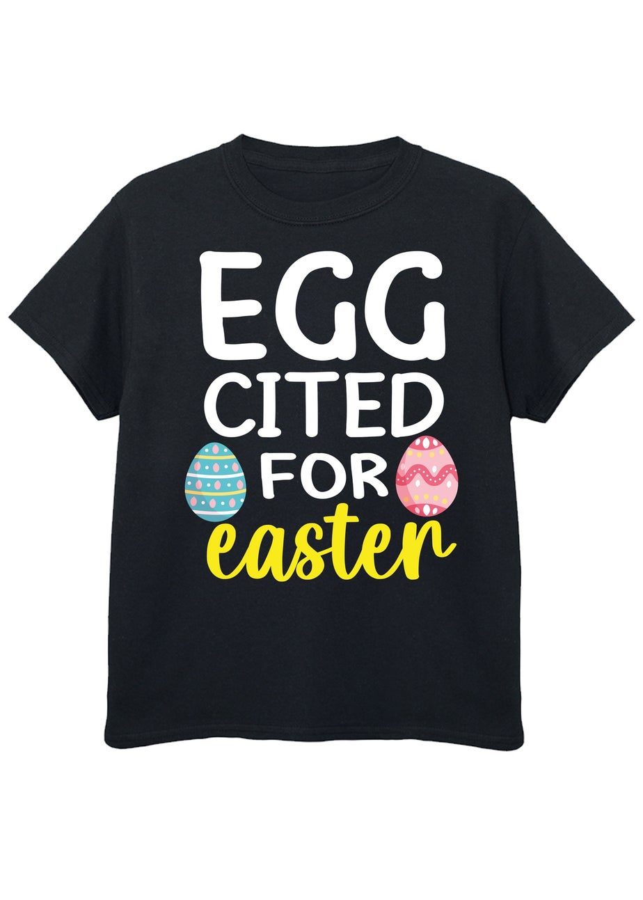 Brands In Eggcited For Easter Kids Black Graphic T-Shirt (3-13 Years)