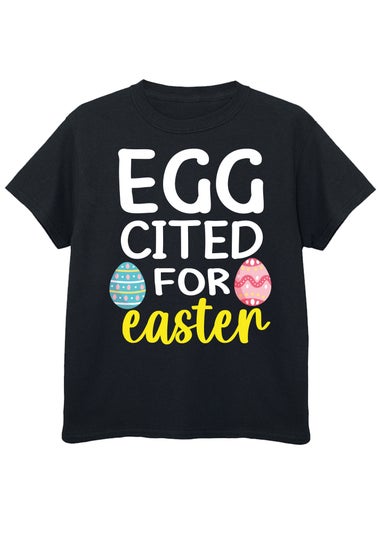 Brands In Eggcited For Easter Kids Black Graphic T-Shirt (3-13 Years)