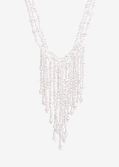Mood Gold Pearl Cascade Statement Necklace