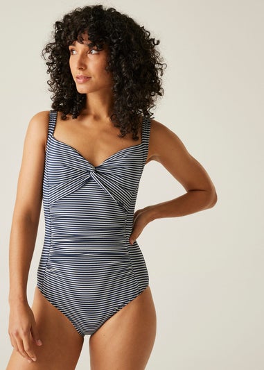 Regatta Navy Seeksucker Stripe Sakari Swim Costume