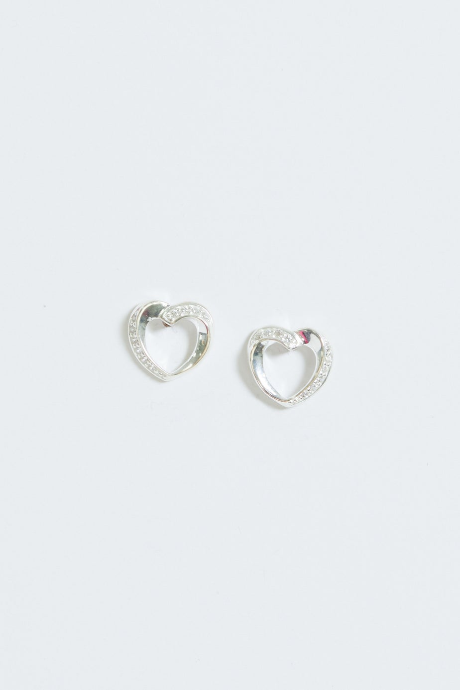 Simply Silver Sterling Silver 925 Cubic Zirconia Twisted Heart Stud Earrings