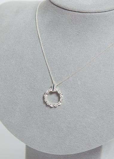 Simply Silver Sterling Silver 925 Twisted Open Wreath Pendant