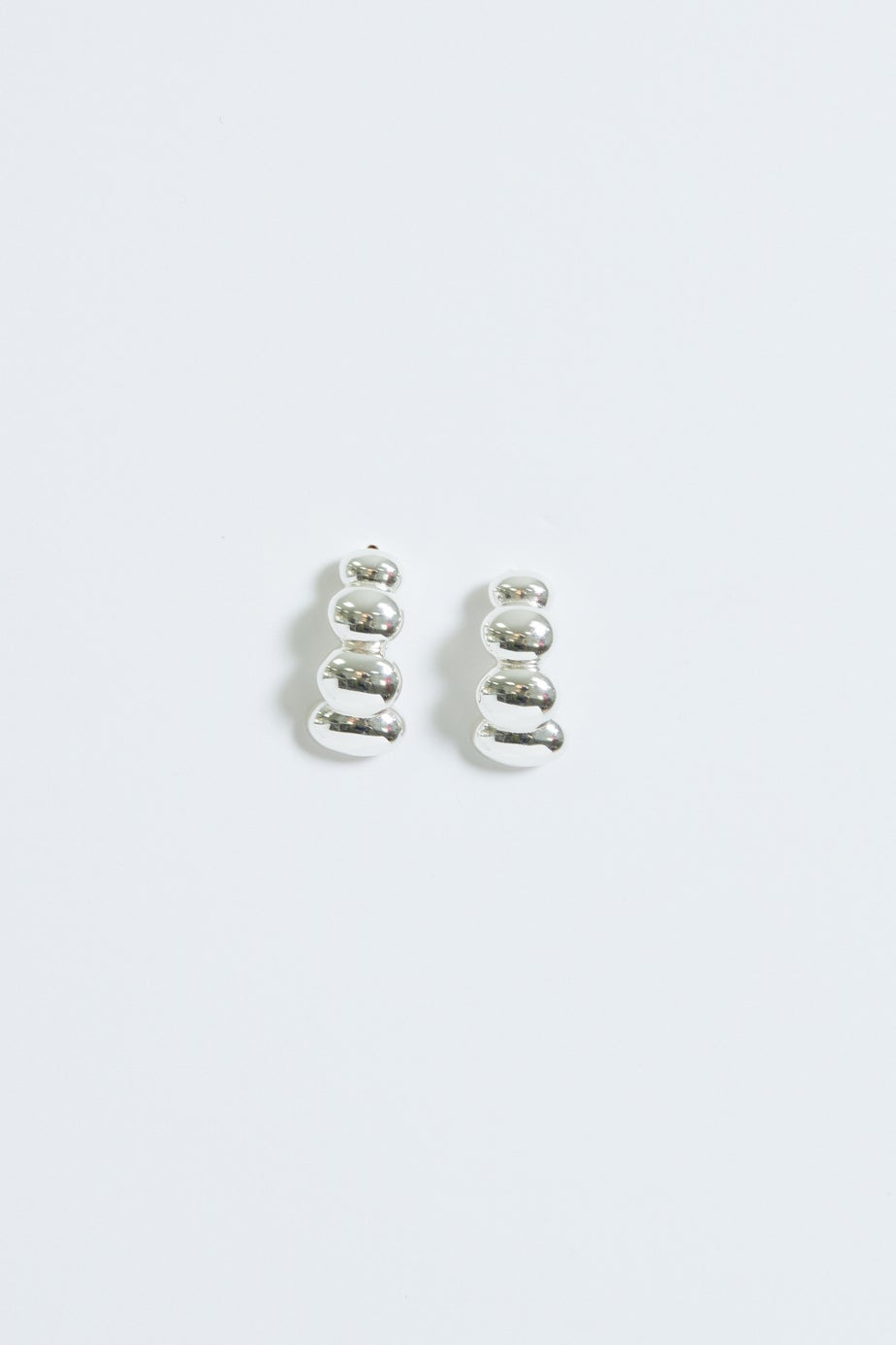 Simply Silver Sterling Silver 925 Polished Graduated Pebble Stud Earrings