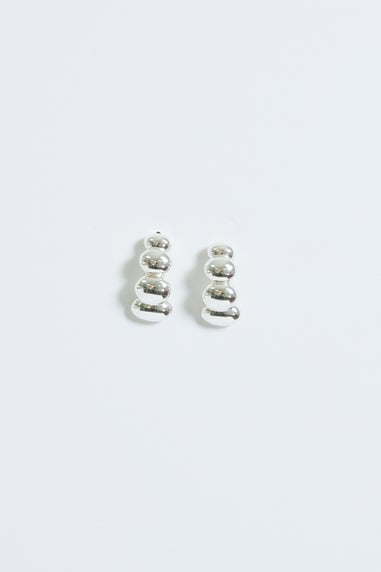 Simply Silver Sterling Silver 925 Polished Graduated Pebble Stud Earrings