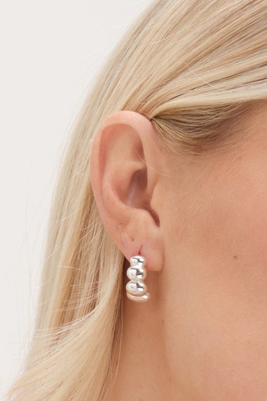 Simply Silver Sterling Silver 925 Polished Graduated Pebble Stud Earrings