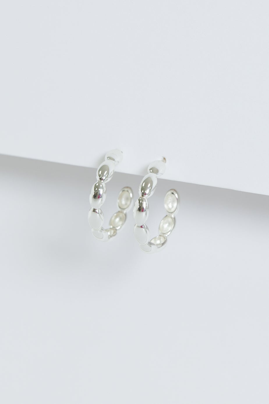 Simply Silver Sterling Silver 925 Polished Pebble Hoop Earrings