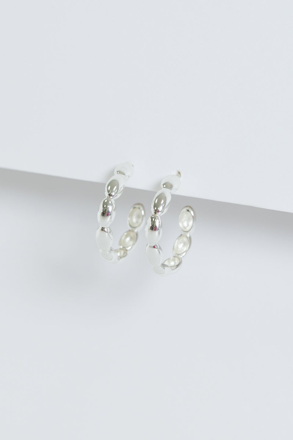 Simply Silver Sterling Silver 925 Polished Pebble Hoop Earrings