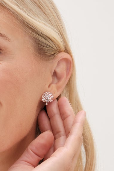 Simply Silver Sterling Silver 925 Polished Meaningful Tree Stud Earrings