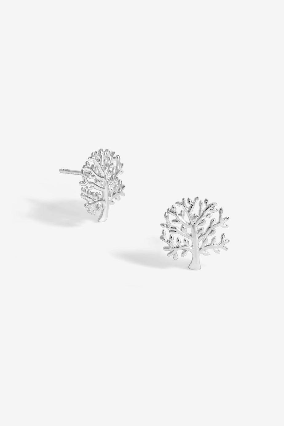 Simply Silver Sterling Silver 925 Polished Meaningful Tree Stud Earrings