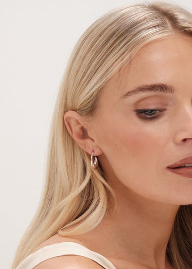 Simply Silver Sterling Silver 925 Polished Curved Hoop Earrings