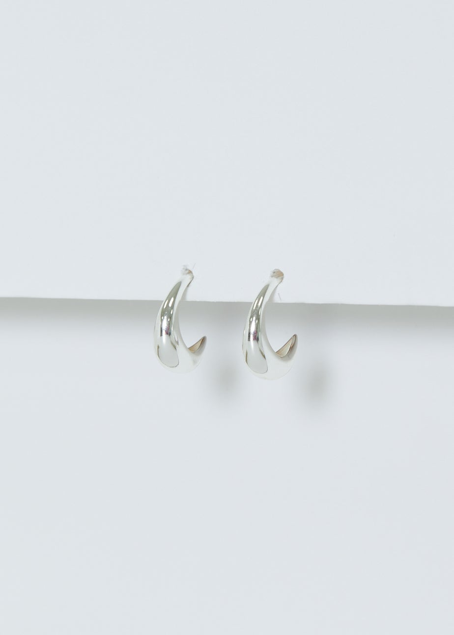 Simply Silver Sterling Silver 925 Polished Curved Hoop Earrings