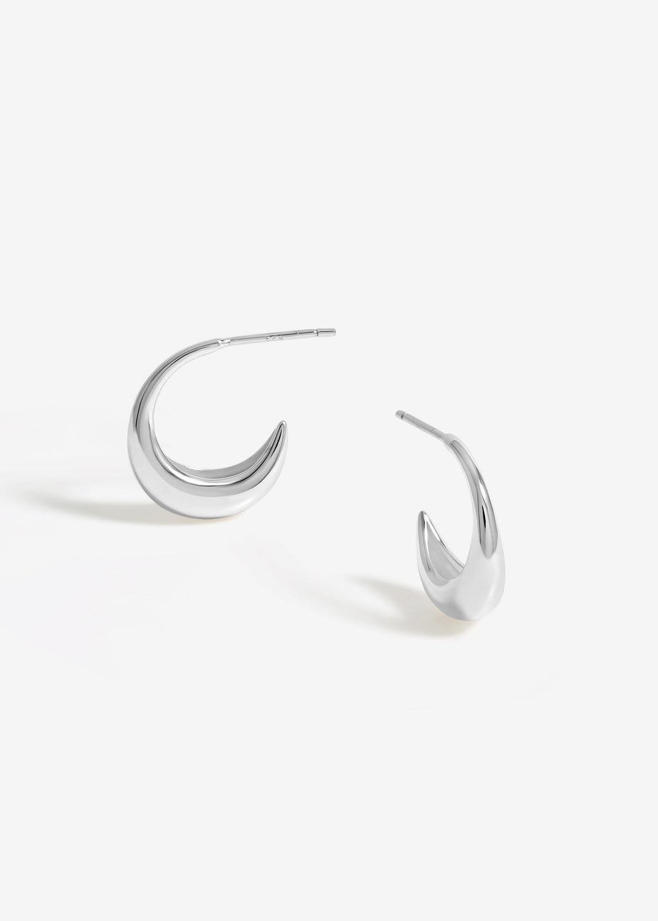 Simply Silver Sterling Silver 925 Polished Curved Hoop Earrings