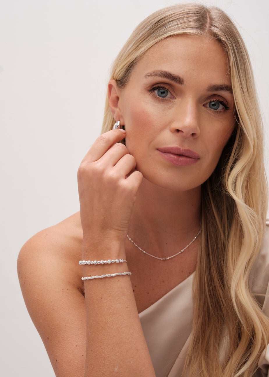 Simply Silver Sterling Silver 925 Textured Twist Rope Chain