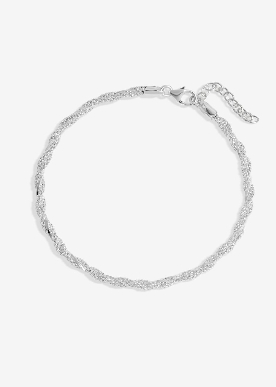Simply Silver Sterling Silver 925 Textured Twist Rope Chain