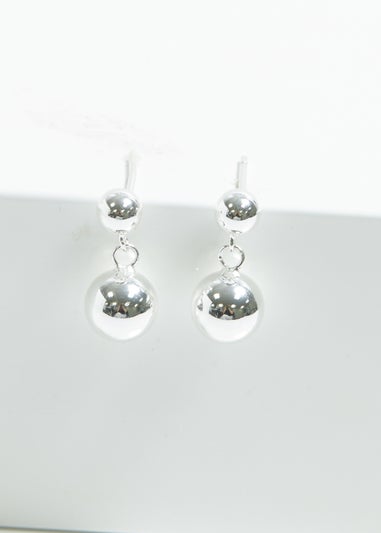 Simply Silver Sterling Silver 925 Polished Orb Double Drop Stud Earrings