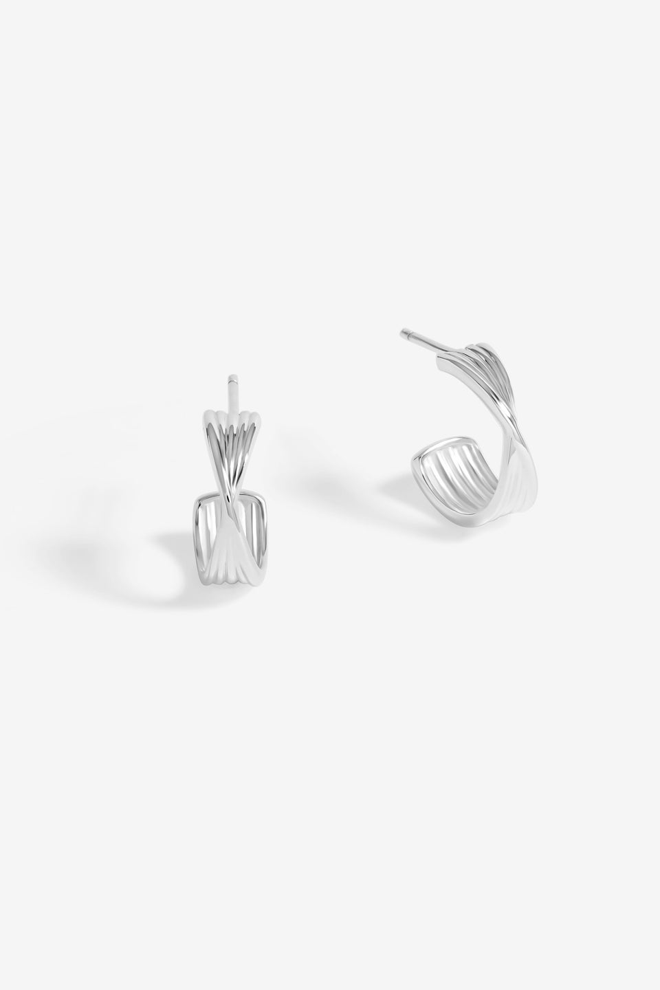 Simply Silver Sterling Silver 925 Polished Twist Hoop Earrings