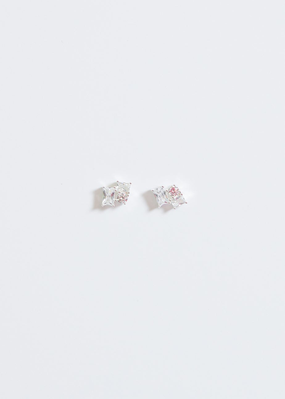 Simply Silver Sterling Silver 925 Cubic Zirconia Scattered Stone Stud Earrings