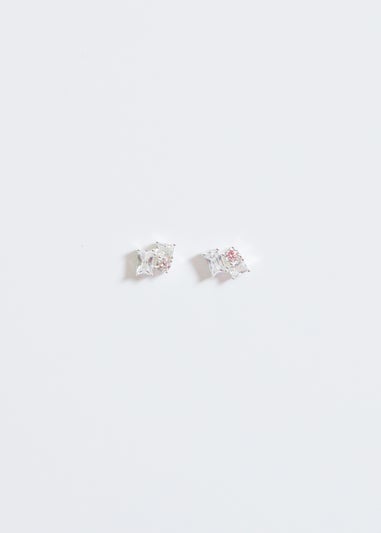 Simply Silver Sterling Silver 925 Cubic Zirconia Scattered Stone Stud Earrings