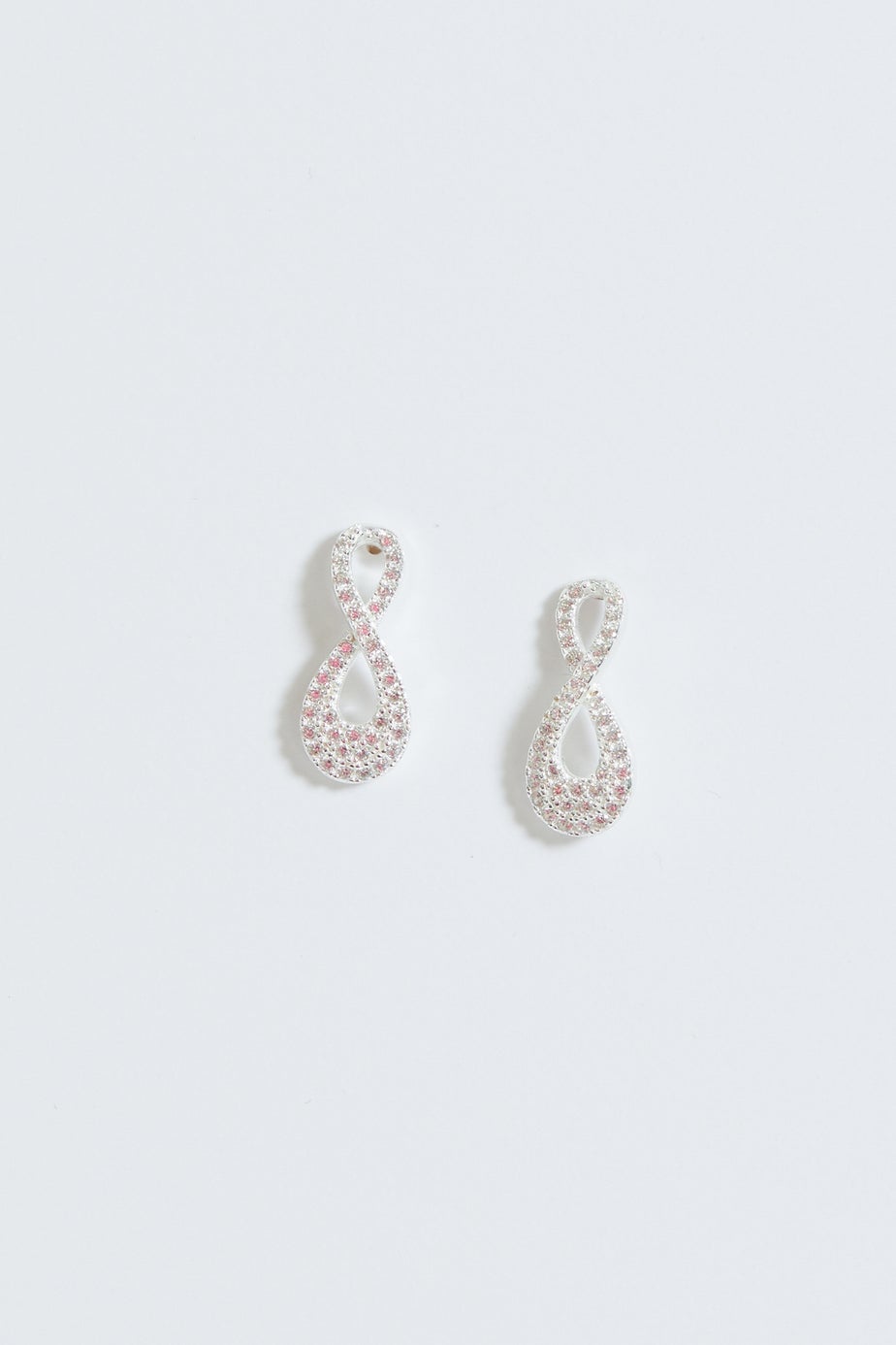 Simply Silver Sterling Silver 925 Cubic Zirconia Infinity Stud Earrings