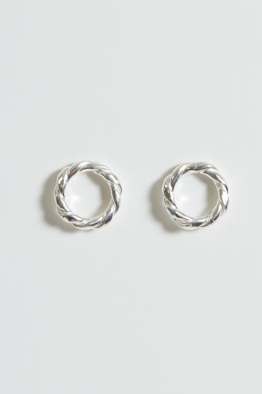 Simply Silver Sterling Silver 925 Polished Twisted Wreath Stud Earrings