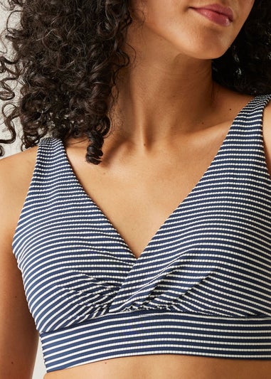 Regatta Navy Seeksucker Stripe Paloma Quick Dry Bikini Top