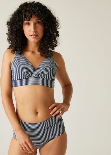 Regatta Navy Seeksucker Stripe Paloma Quick Dry Bikini Top