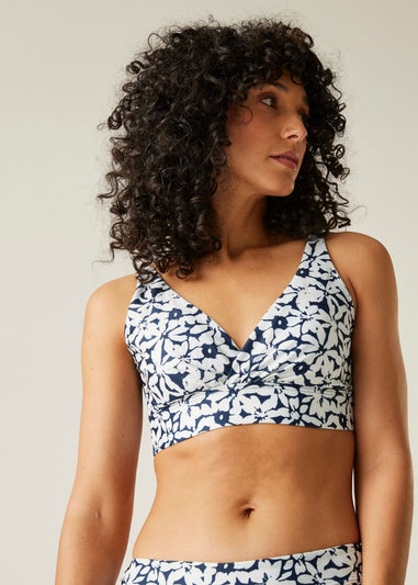 Regatta Navy Large Floral Paloma Quick Dry Bikini Top