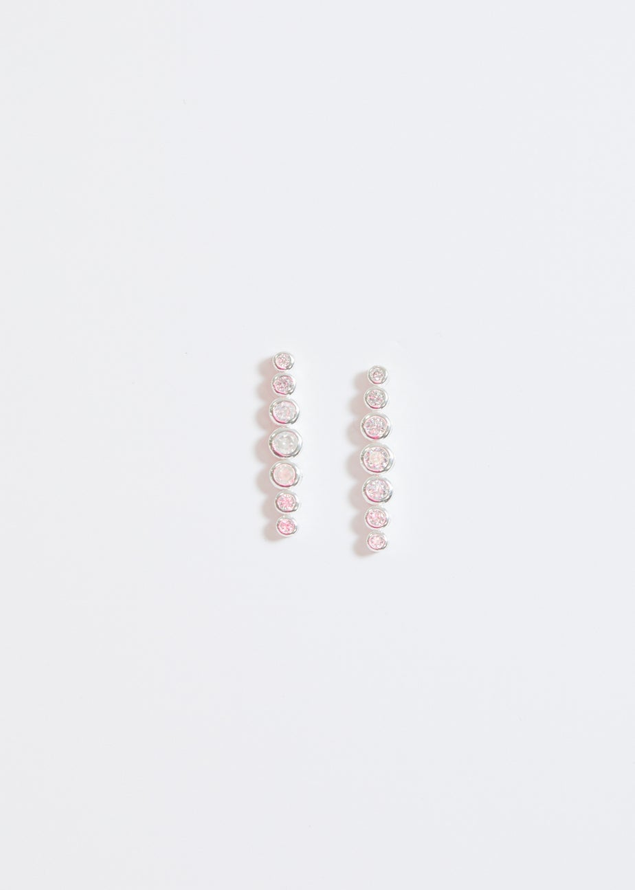 Simply Silver Sterling Silver 925 Cubic Zirconia Graduated Tennis Drop Earrings