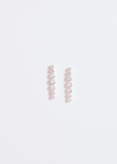 Simply Silver Sterling Silver 925 Cubic Zirconia Graduated Tennis Drop Earrings