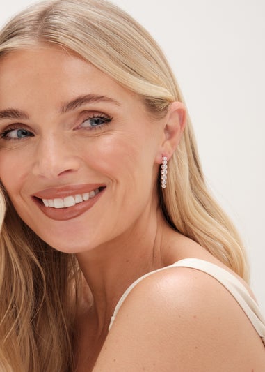 Simply Silver Sterling Silver 925 Cubic Zirconia Graduated Tennis Drop Earrings