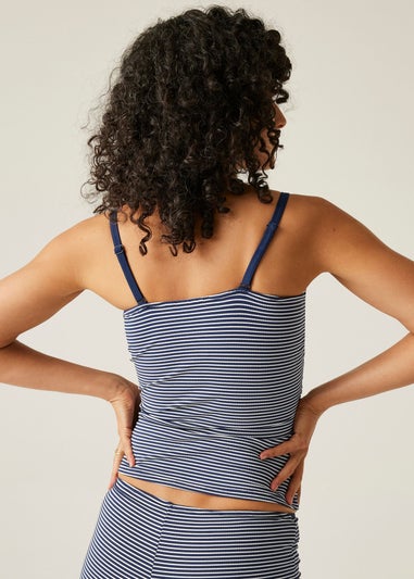 Regatta Navy Seeksucker Stripe Aceana III Tankini Top