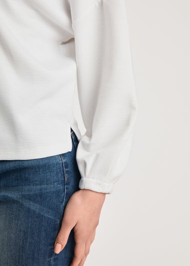 French Connection White Long Sleeve Turtle Neck Soft Top