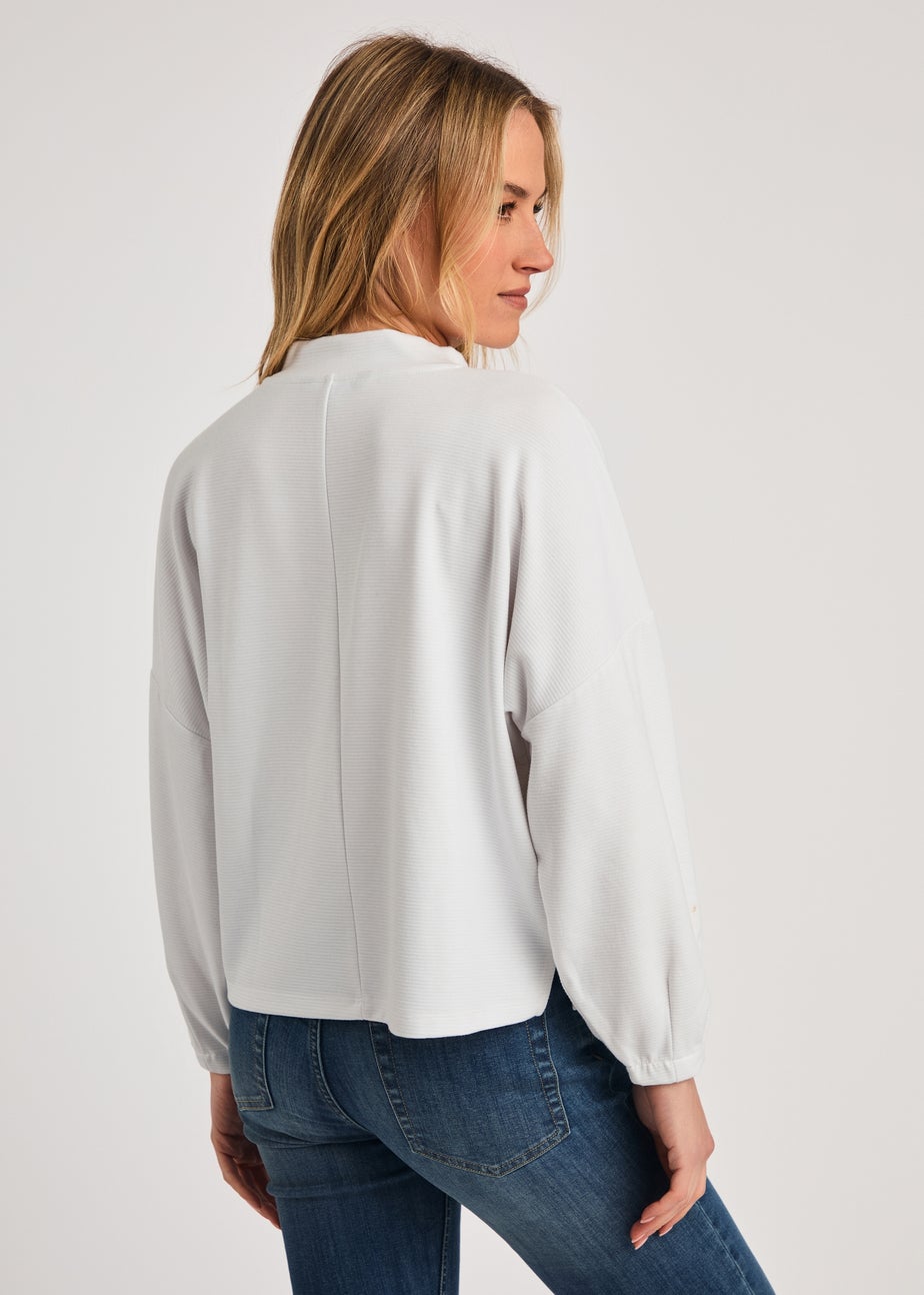 French Connection White Long Sleeve Turtle Neck Soft Top