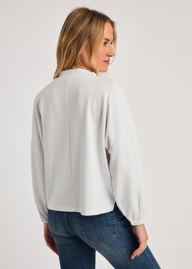 French Connection White Long Sleeve Turtle Neck Soft Top