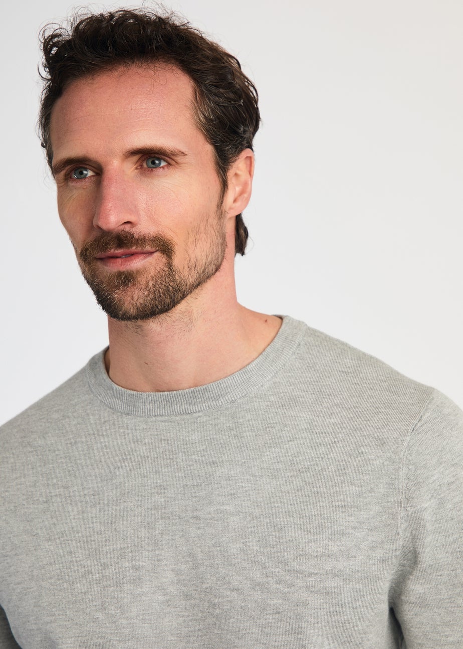 French Connection Light Grey Crew Neck Long Sleeve Knitted Jumper