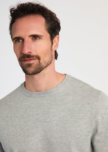 French Connection Light Grey Crew Neck Long Sleeve Knitted Jumper