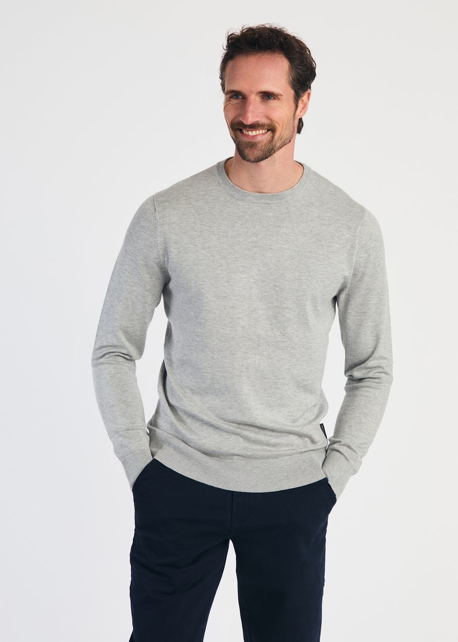 French Connection Light Grey Crew Neck Long Sleeve Knitted Jumper