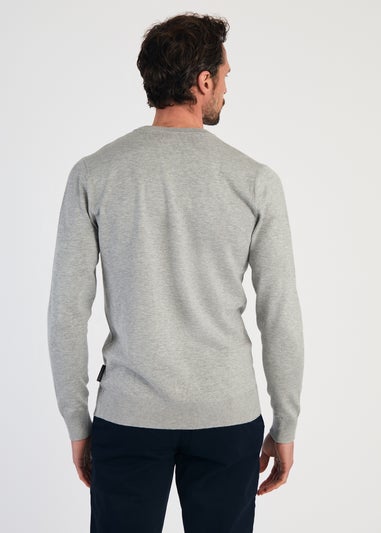 French Connection Light Grey Crew Neck Long Sleeve Knitted Jumper