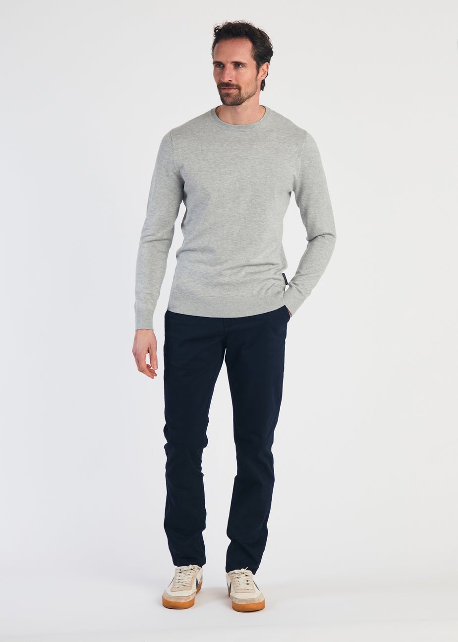 French Connection Light Grey Crew Neck Long Sleeve Knitted Jumper